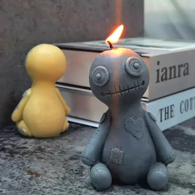 Candle Making Kit Diy - ハロウィン呪い人形、キャンドルシリコンモールド、DIYクラフト石膏樹脂石鹸、製作キット、香り付きキャンドル、手作りホリデーギフト