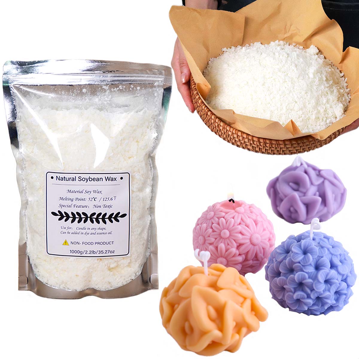 Candle Making Kit Diy - 100/250/500/1000 グラム天然大豆ワックスフレーク DIY 手作りキャンドル工芸品無添加香りキャンドル原料作成キット