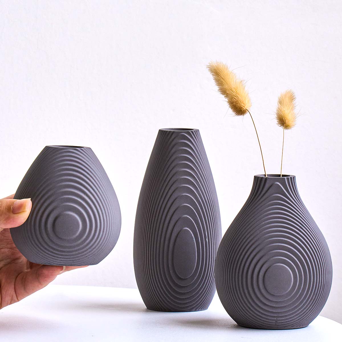 Candle Making Youtube - 波紋模様の花瓶シリコンモールドDIY北欧風水耕栽培試験管フラワーポットクラフト石膏樹脂キャンドルホルダー鋳造型