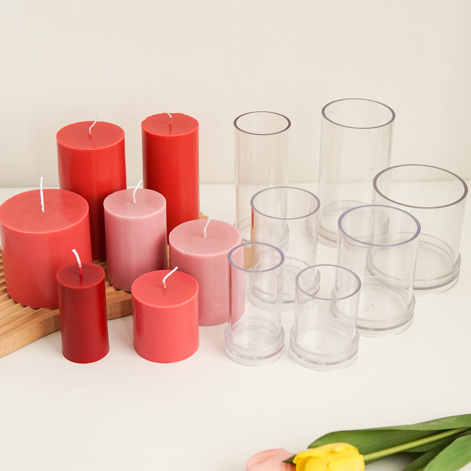 Candle Making Kit Diy - さまざまな 3D 円筒キャンドルモールドプラスチック DIY キャンドル作成用品金型 PC