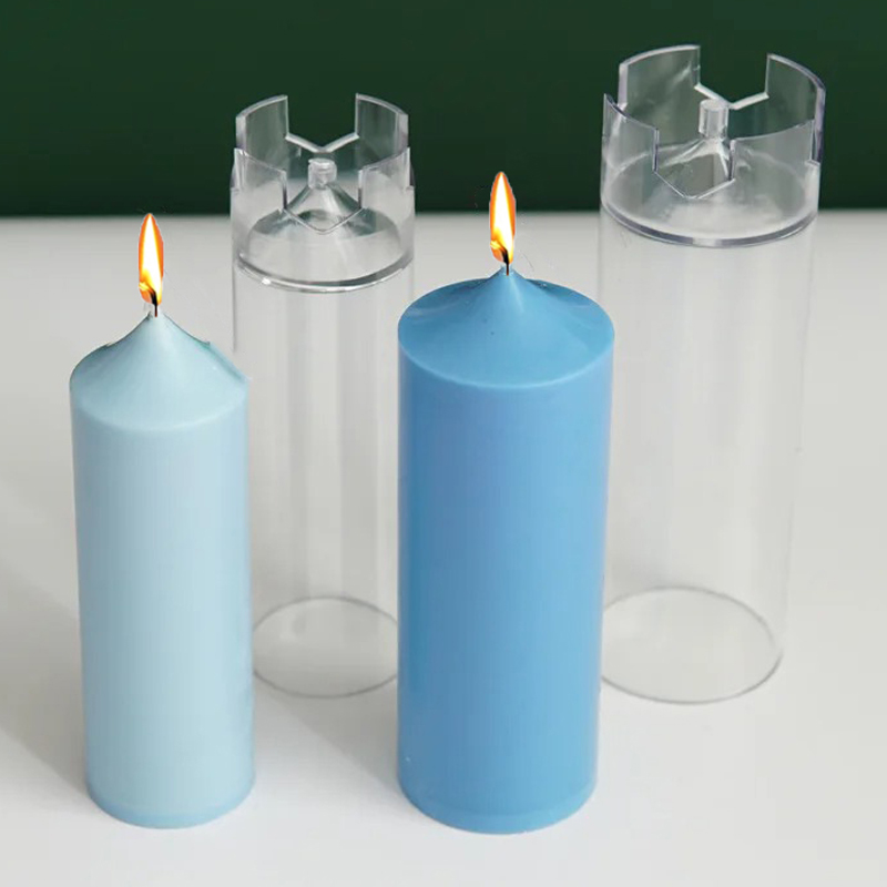 Candle Making Kit Diy - 3D スパイアシリンダーキャンドルモールド DIY ヴィンテージ教会ヘッドキャンドル作成ツールアクリルプラスチック金型キットホーム手作りギフト
