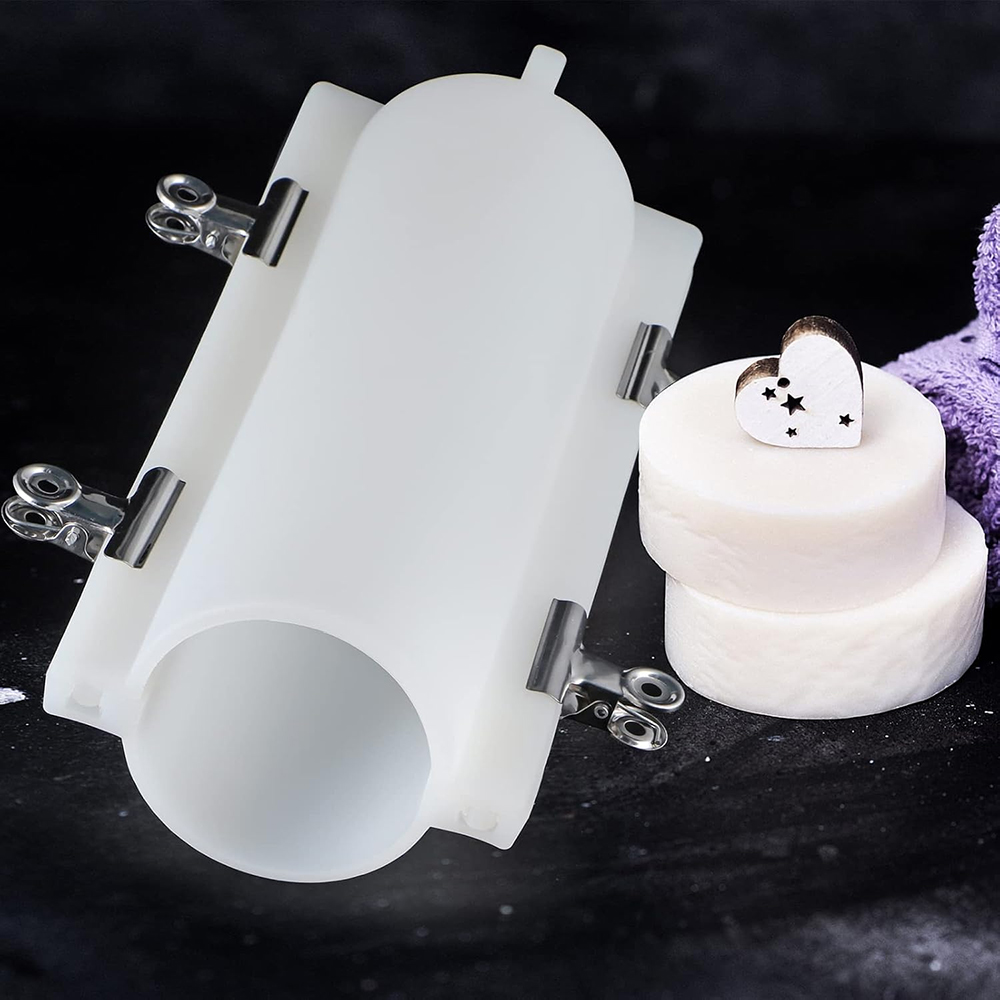 大きな円筒形石鹸型（クリップ付き）、1000mlシリコン製円 - Candle Making Class のレビューと価格