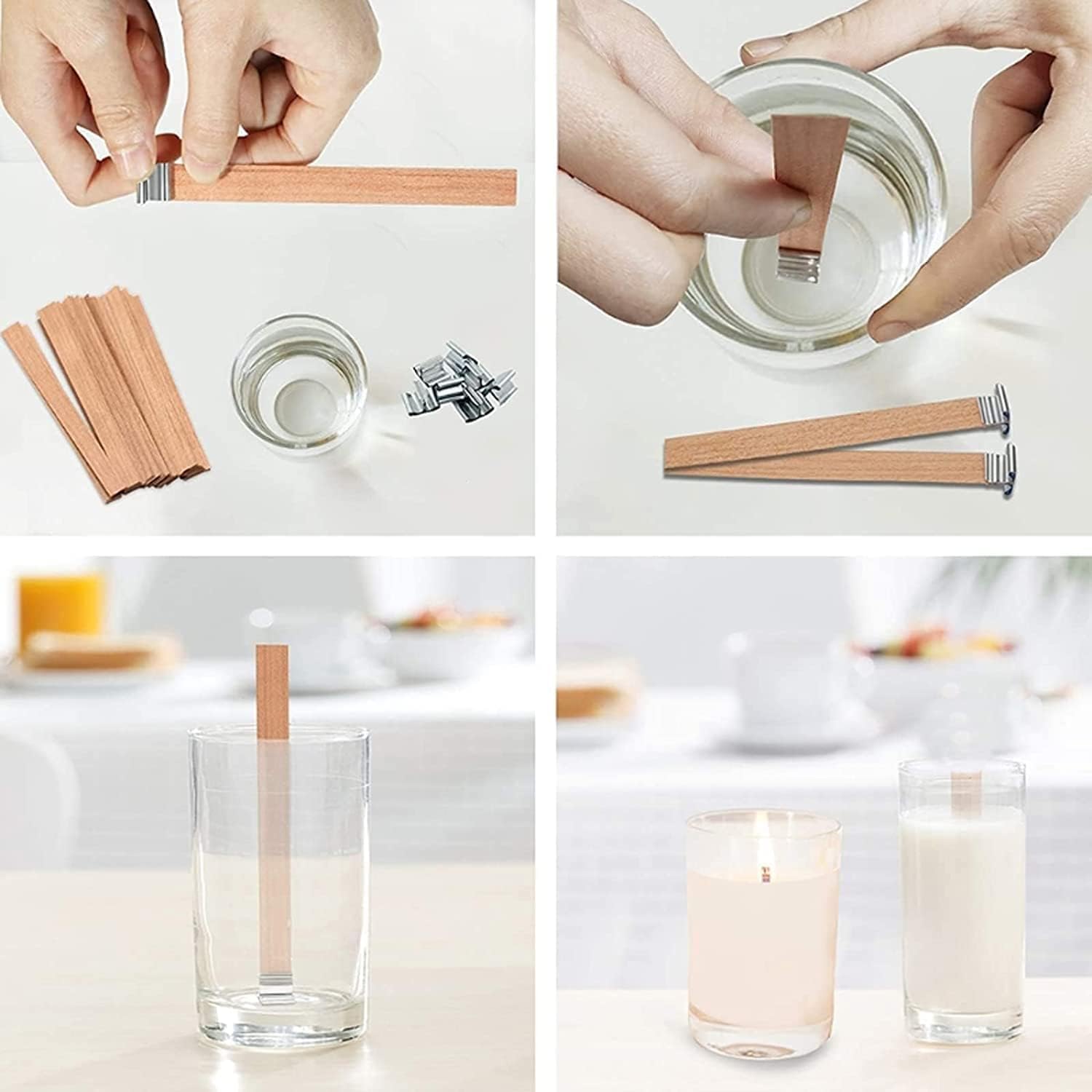 1-5袋入り クラックリング木製キャンドル芯 サステイナー付 - Wood Wick Crackle のレビューと価格