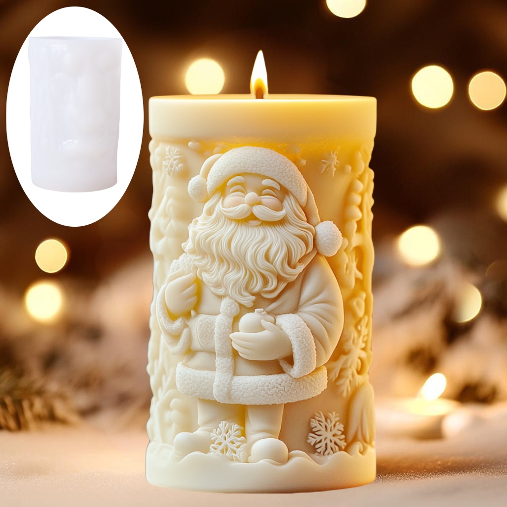 笑顔のサンタクロースが贈り物を贈る 円柱型の香り付きキャンド - Candle Making Books For Beginners のレビューと価格