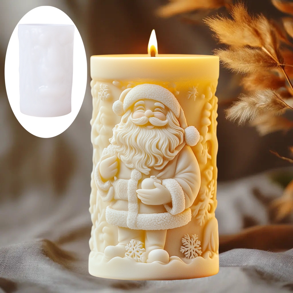 笑顔のサンタクロースが贈り物を贈る 円柱型の香り付きキャンド - Candle Making Books For Beginners のレビューと価格