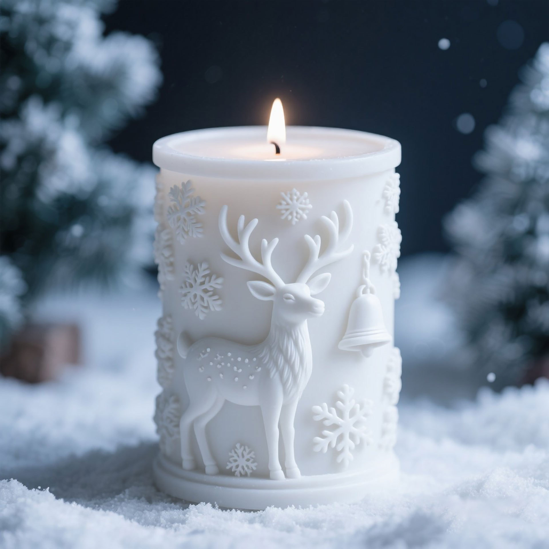 3D レリーフシリンダークリスマススノーフレークヘラジカシリ - Candle Making Books For Beginners のレビューと価格