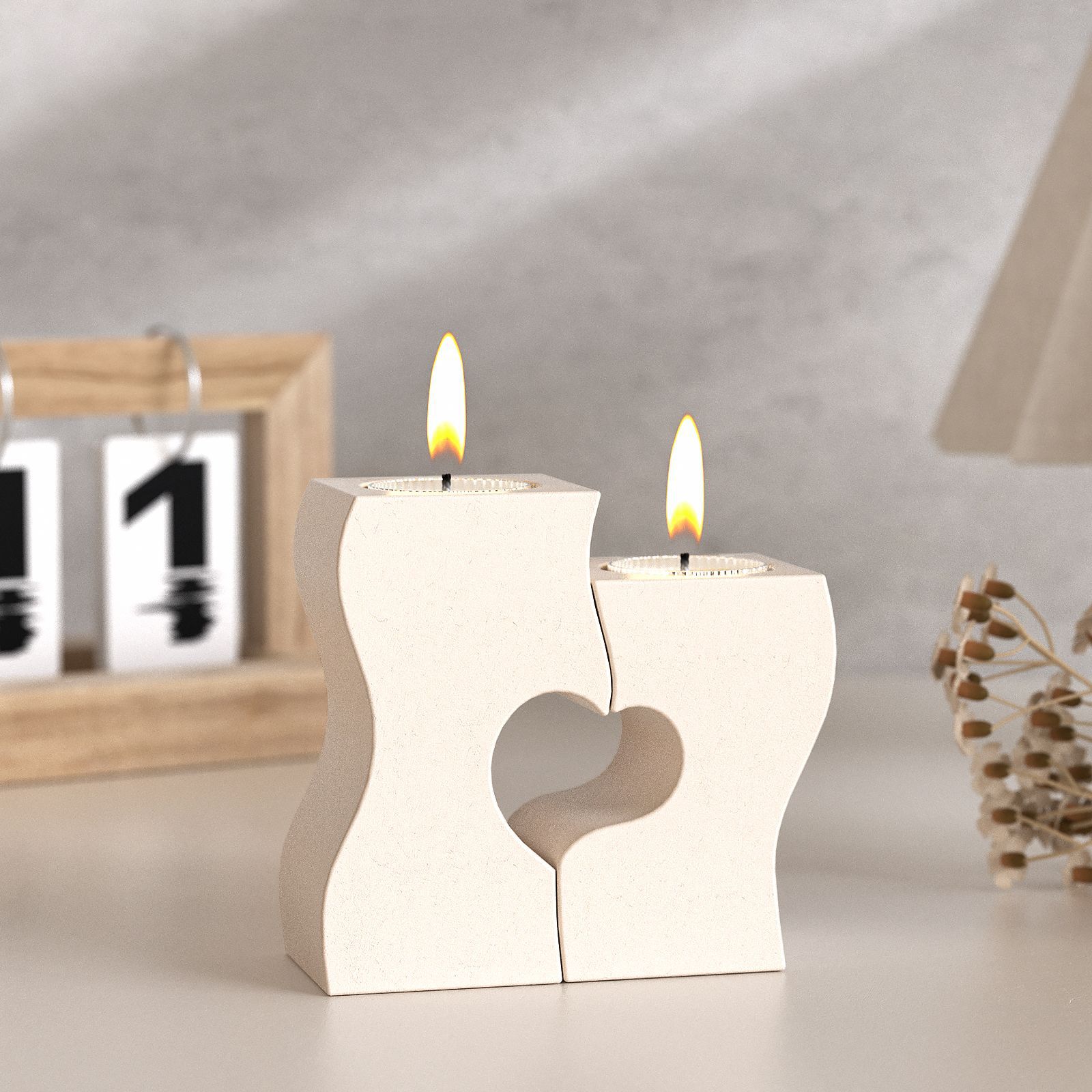 S ハート燭台シリコーン金型 DIY キャンドルホルダー石膏 - Candle Making Class のレビューと価格