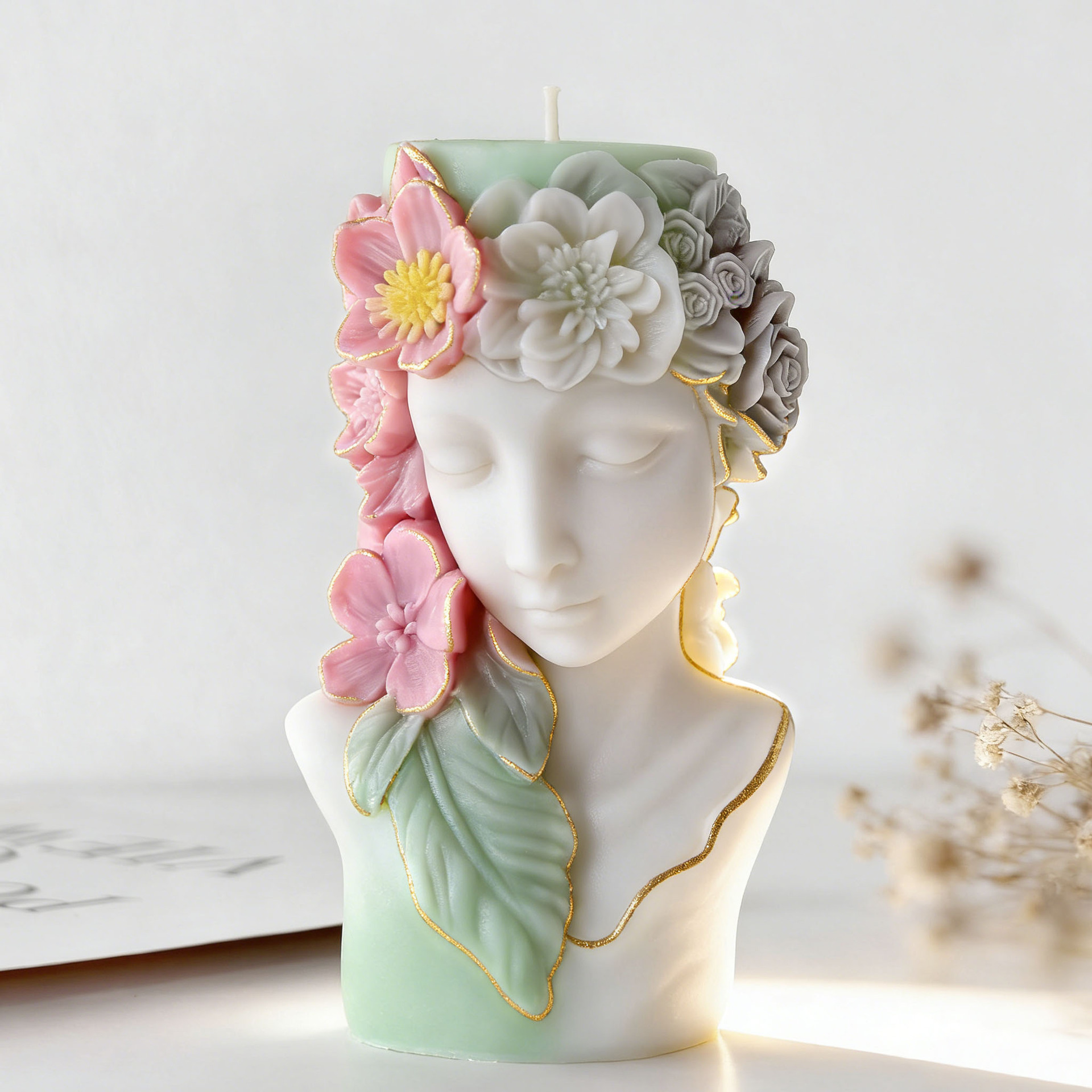 3D 花柄ポートレートレリーフキャンドルシリコンモールド D - Candle Making Books For Beginners のレビューと価格