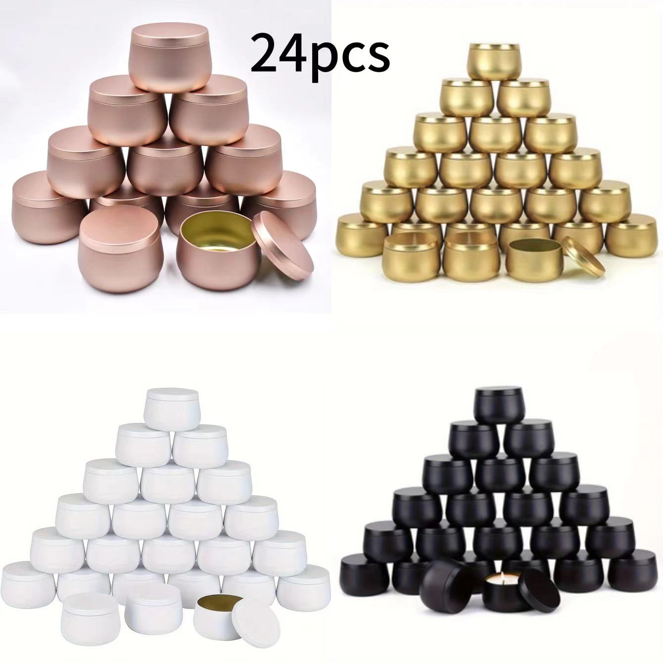 多目的缶「蓋付き4/8オンスメタルキャンドル缶24個 - D - Candle Making Kit Diy のレビューと価格