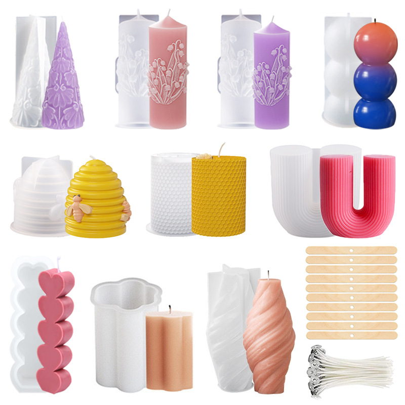 シリコンキャンドル製造用型、円筒形U字型アーチスパイラルハニ - Candle Making Youtube のレビューと価格