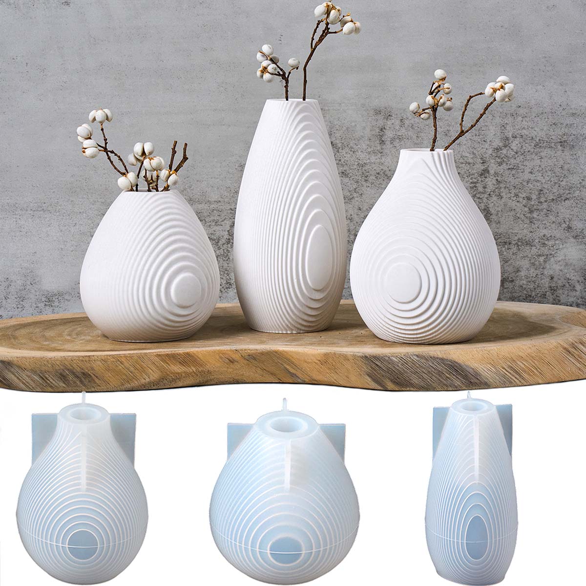 波紋模様の花瓶シリコンモールドDIY北欧風水耕栽培試験管フラ - Candle Making Youtube のレビューと価格