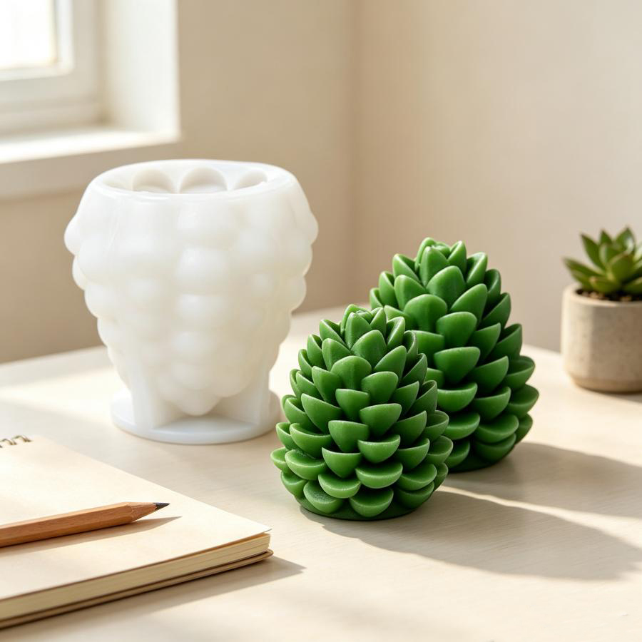 3D松ぼっくりシリコンキャンドルモールド、クリスマスデコレー - Candle Making Books For Beginners のレビューと価格