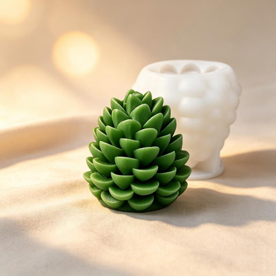 3D松ぼっくりシリコンキャンドルモールド、クリスマスデコレー - Candle Making Books For Beginners のレビューと価格