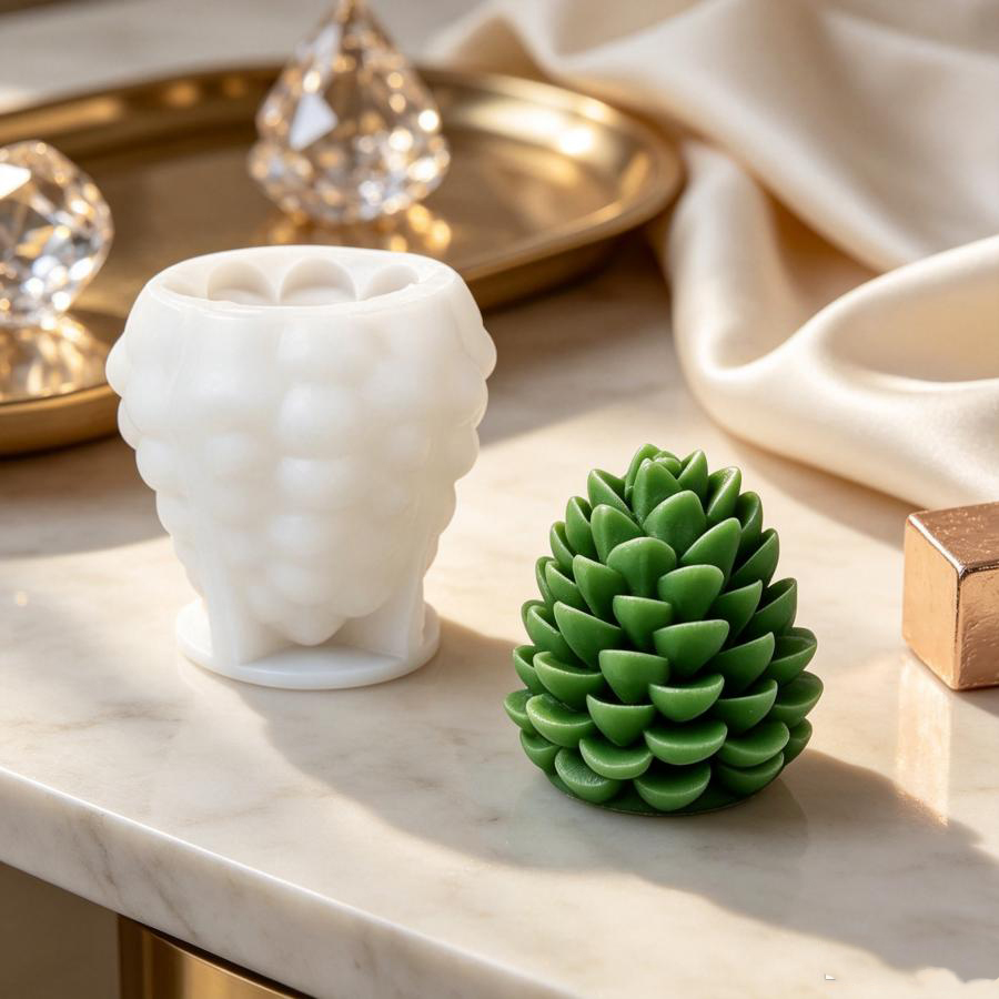 3D松ぼっくりシリコンキャンドルモールド、クリスマスデコレー - Candle Making Books For Beginners のレビューと価格