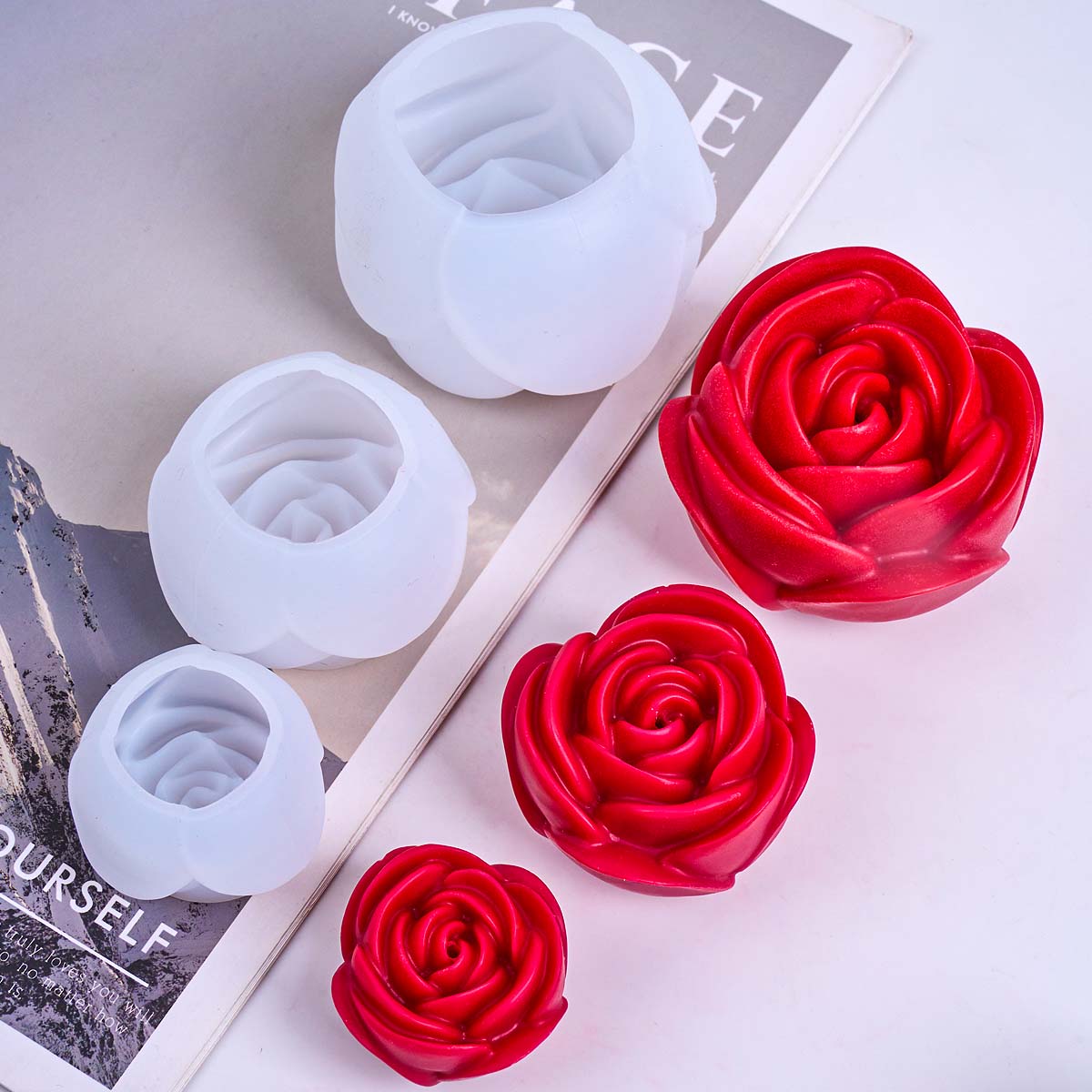 3D 花の形のシリコーンキャンドルモールド DIY ロマンチ - Candle Making Books For Beginners のレビューと価格