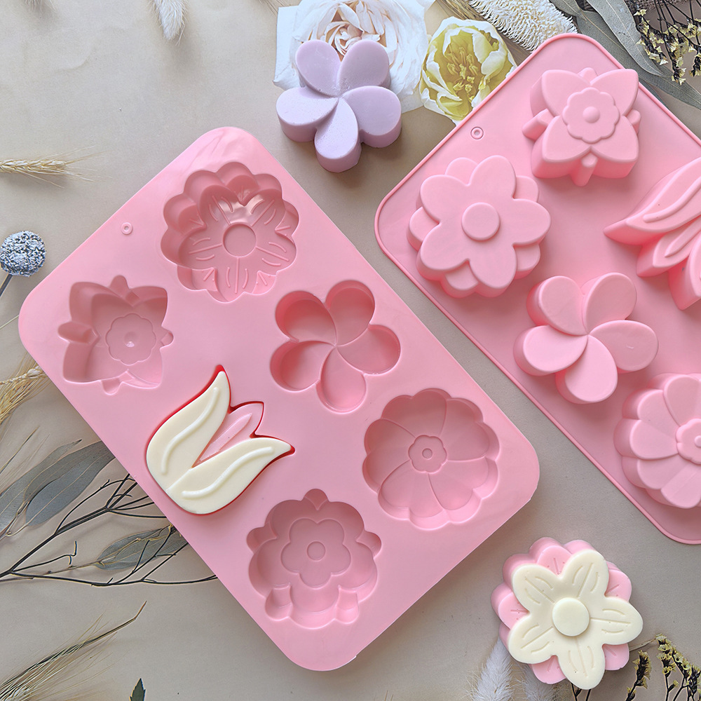 様々な花の形をしたシリコンモールド、石鹸やキャンドル作り、ケ - Candle Making Class のレビューと価格