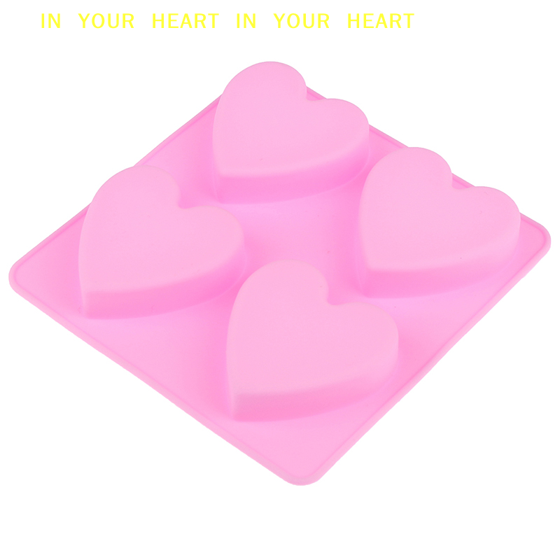 【X】4つの空洞を持つ手作りシリコン石鹸型 ハート型 3Dク - Candle Making Class のレビューと価格